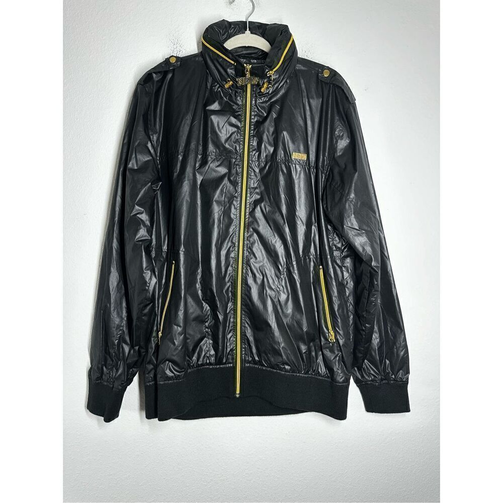 Neff Slick Bling Bling Hooded Jacket Black Gold Size L
